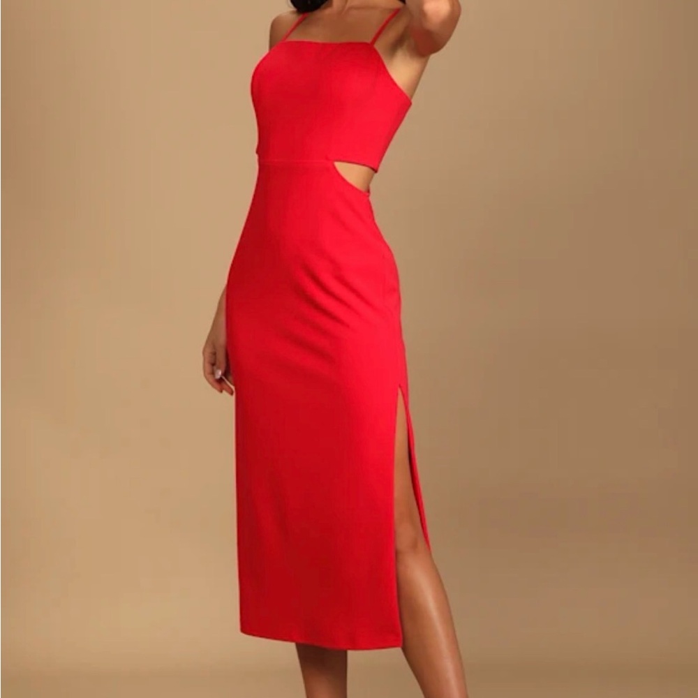 Lulus Only the Good Times Sleeveless Cutout Midi Dress small